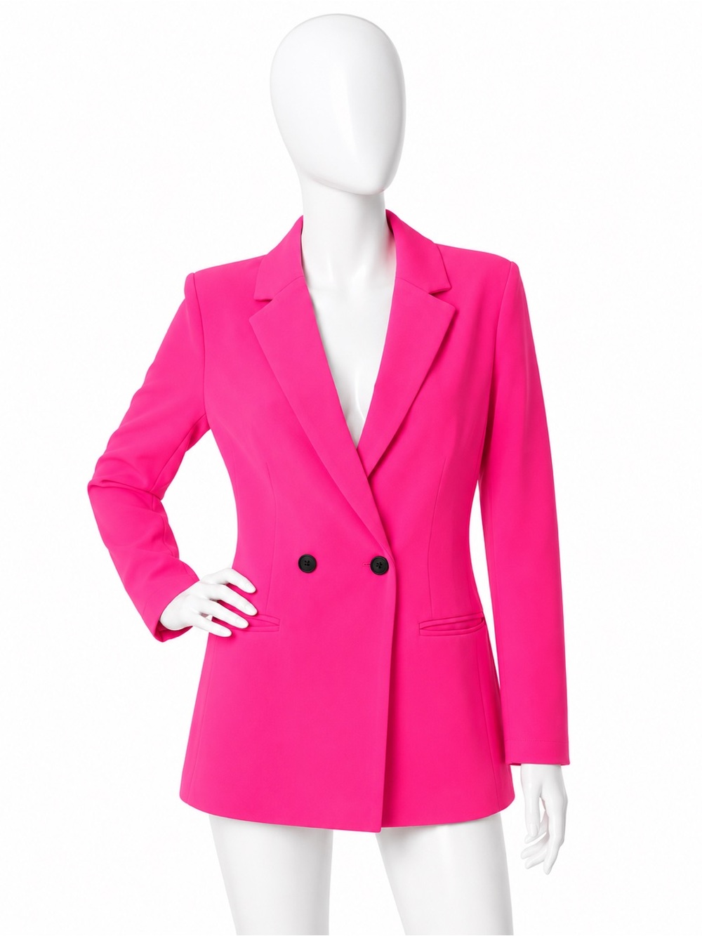 Women's Double-Breasted Hot Pink Blazer Jacket Small